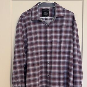 Men’s Maroon Plaid Button-Up Shirt